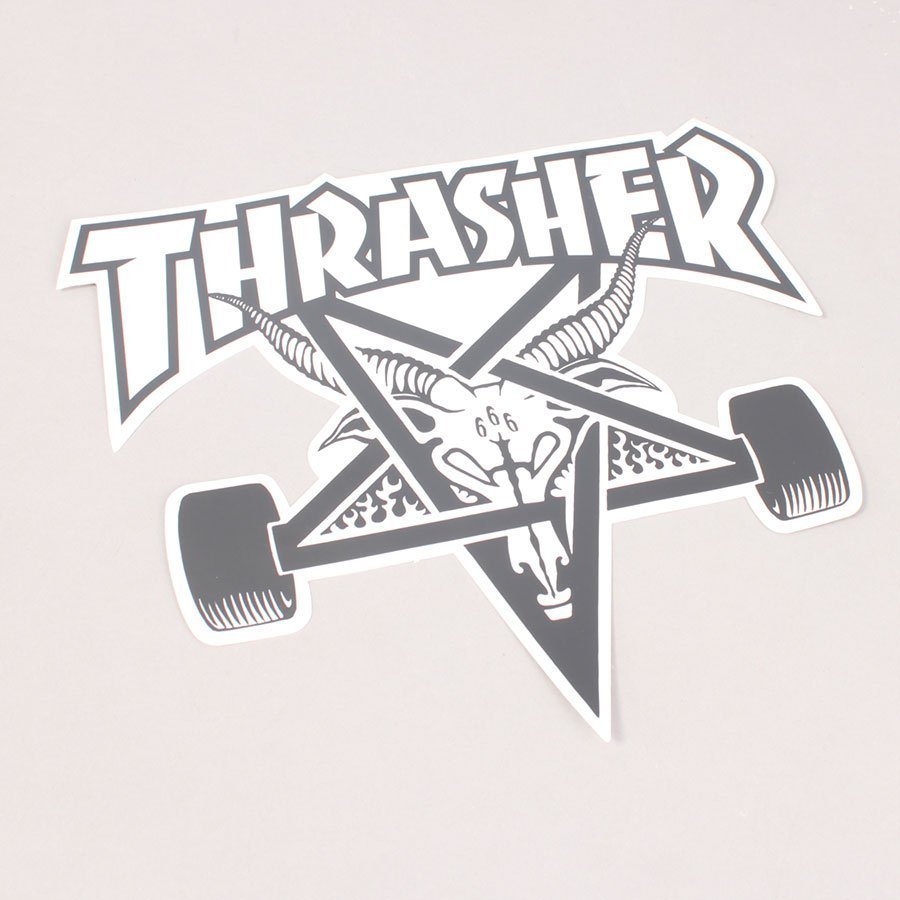 Thrasher Big Skategoat Sticker White - 22 cm