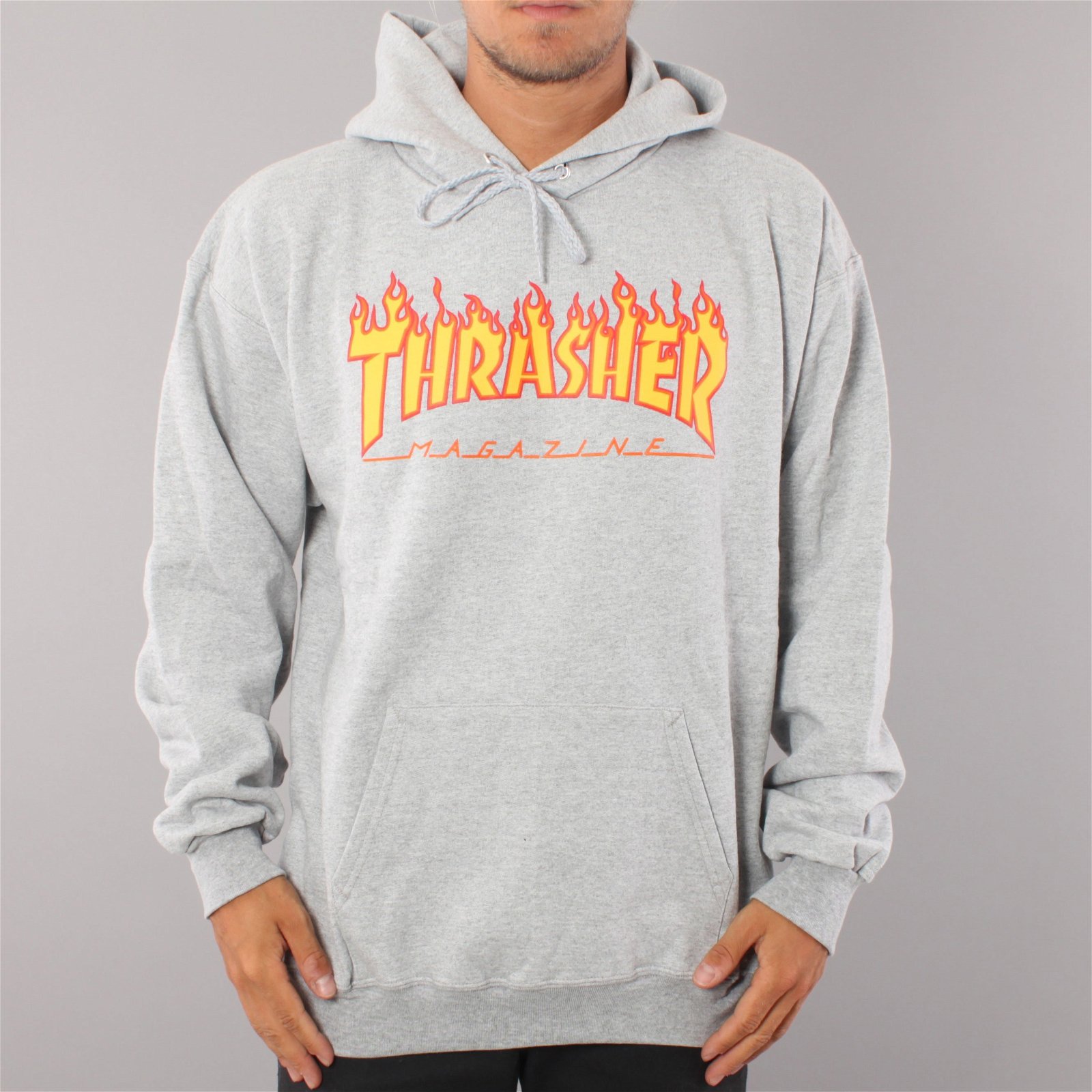 Thrasher Flame Logo Hoodie - Grey