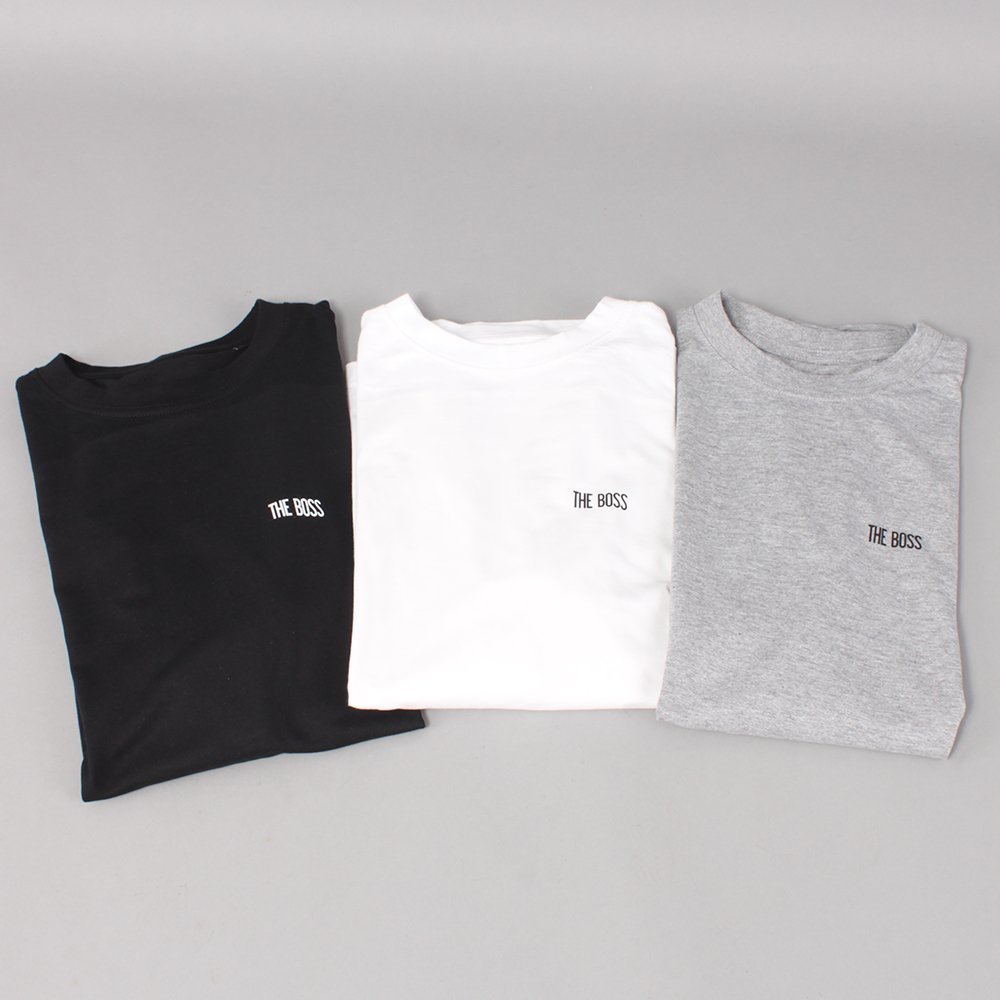 3 stk. The Boss Mini Logo T-shirts - Black/White/Grey