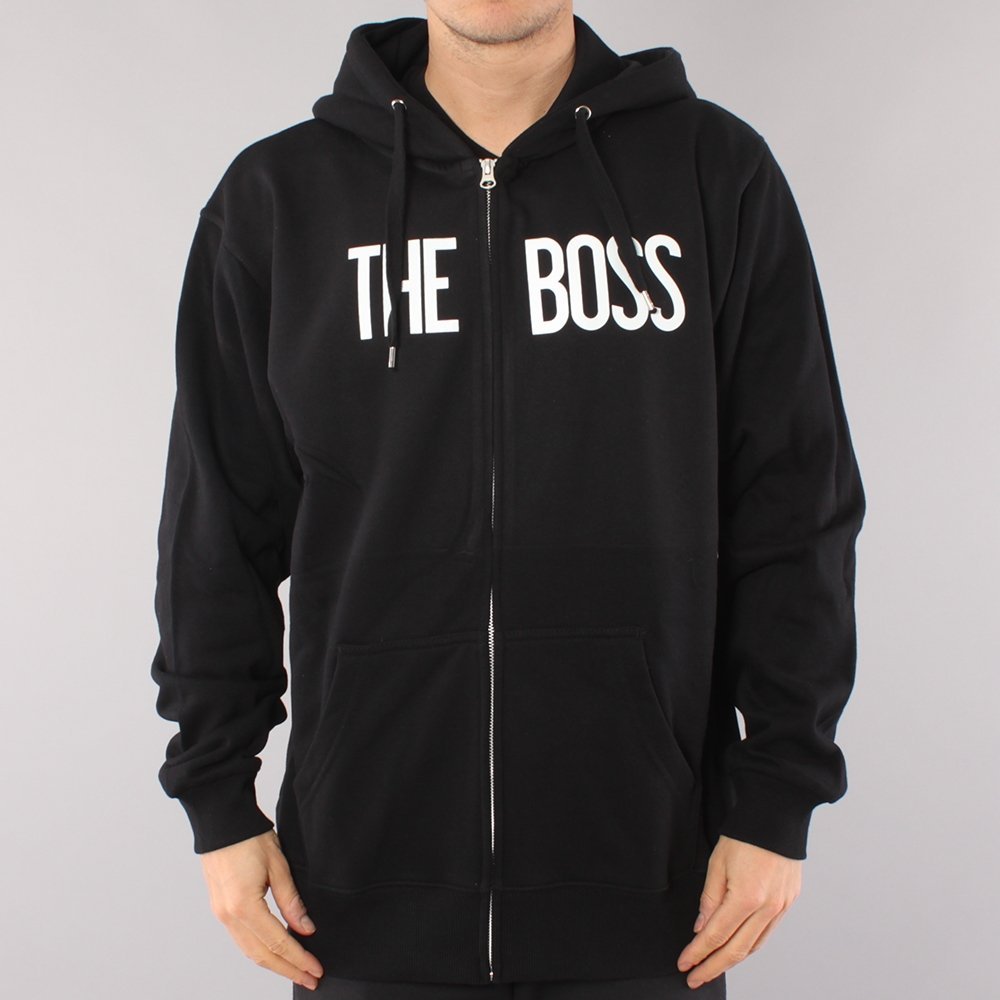 The Boss Logo Zip Hood - Black