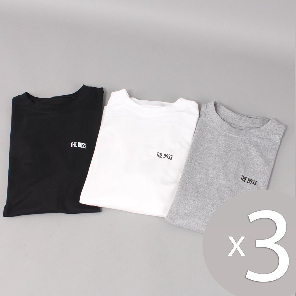 3 stk. The Boss Mini Logo T-shirts - Black/White/Grey