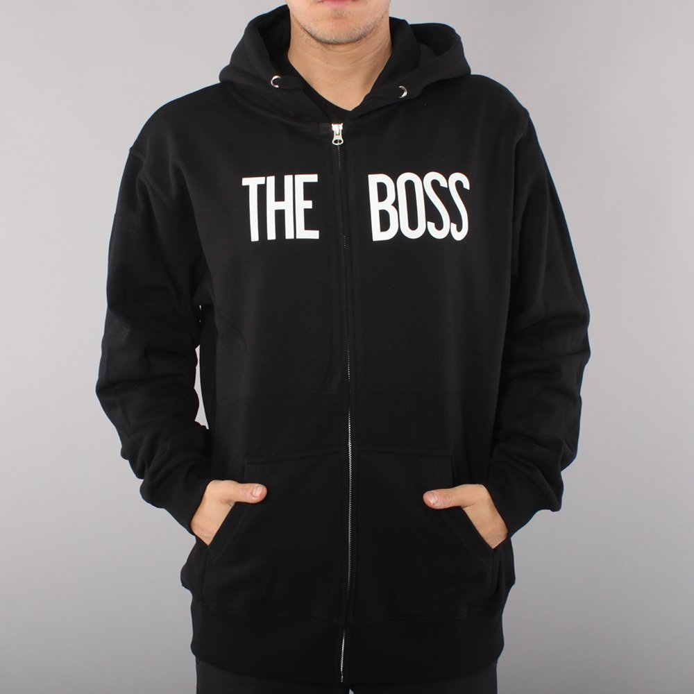 The Boss Logo Zip Hood - Black