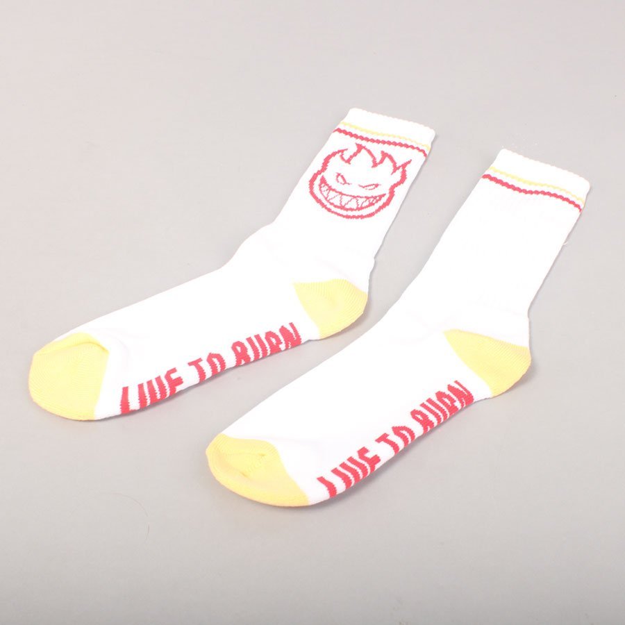 Spitfire Bighead Socks - White/Yellow/Red