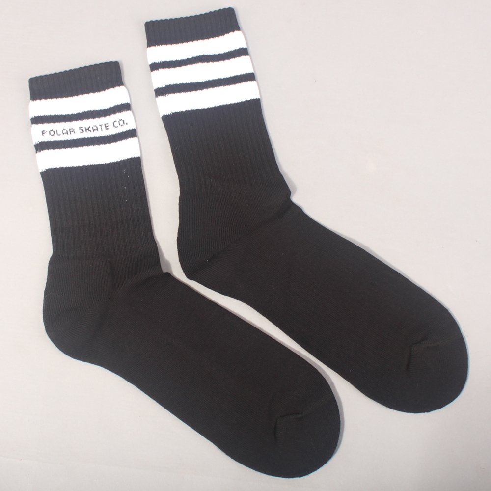 Polar Skate Co Fat Stripe Socks - Black