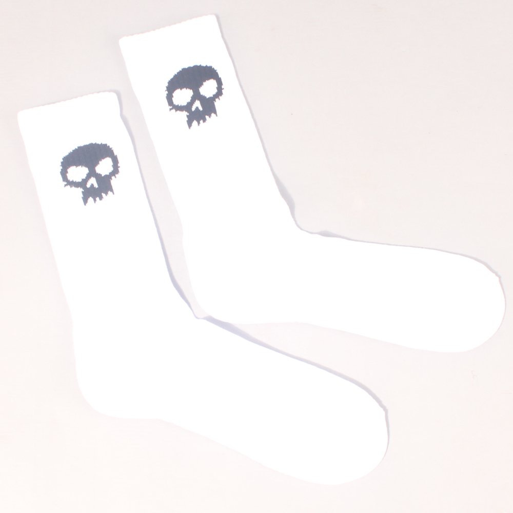 Zero Single Skull Bloody Socks - White