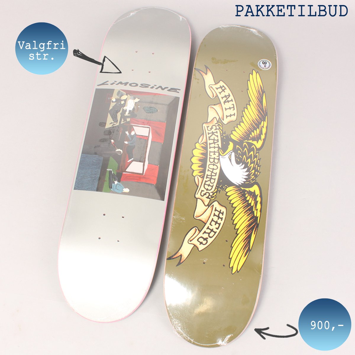 2 stk.Pro Skateboard Decks - Pakketilbud
