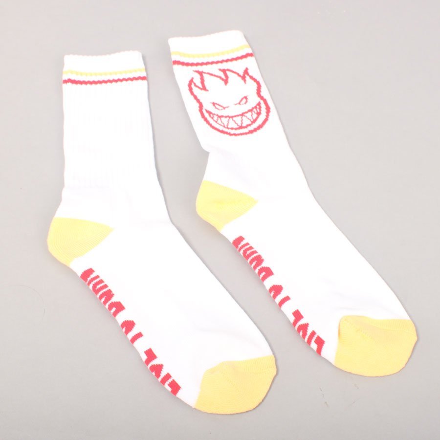 Spitfire Bighead Socks - White/Yellow/Red