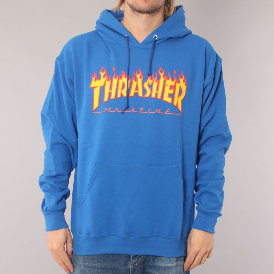 Thrasher Flame Logo Hood - Royal Blue