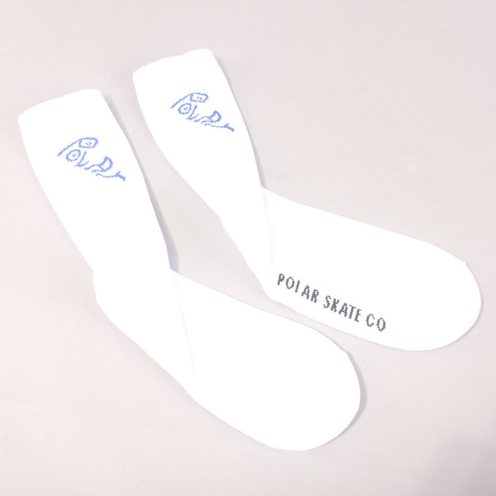 Polar Skate Co Face Socks - White