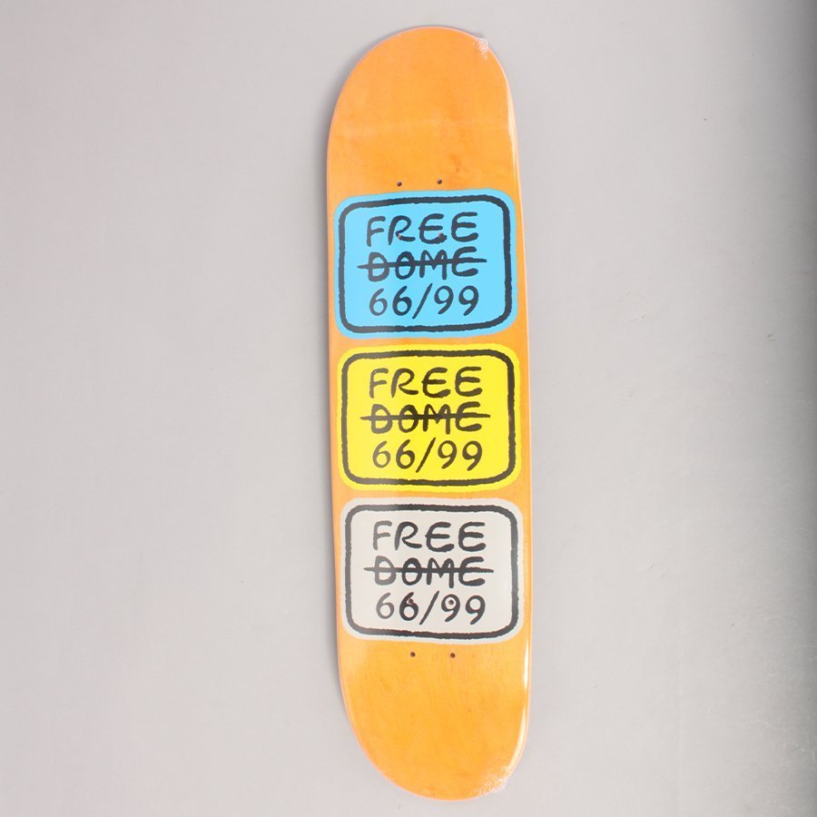 Free Dome 66/99 Classic Yellow Skateboard Deck - 8,0"