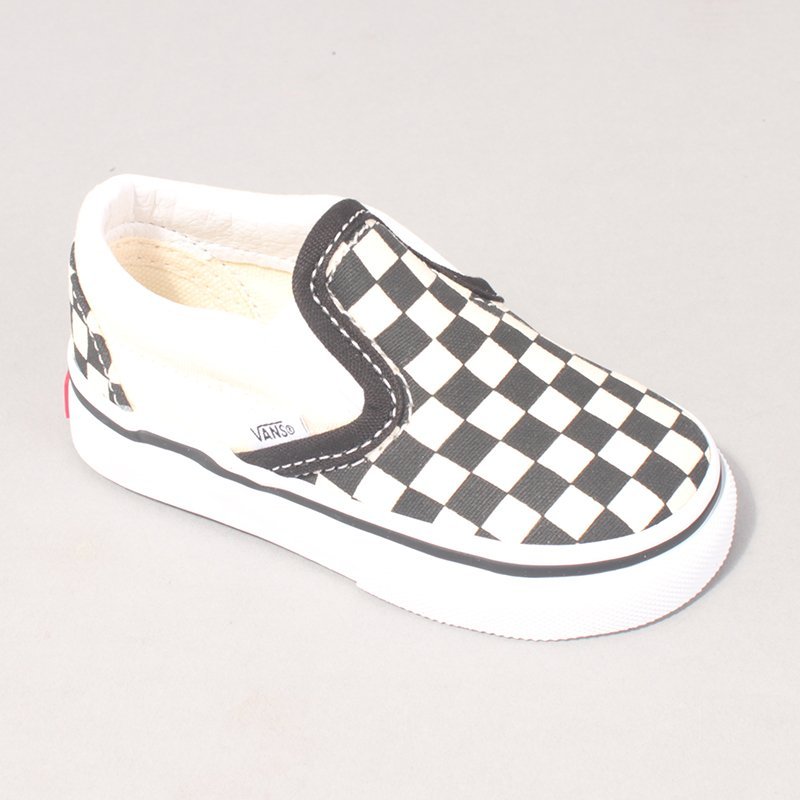 Vans Classic Slip On Kids - Black/White/Checkerboard