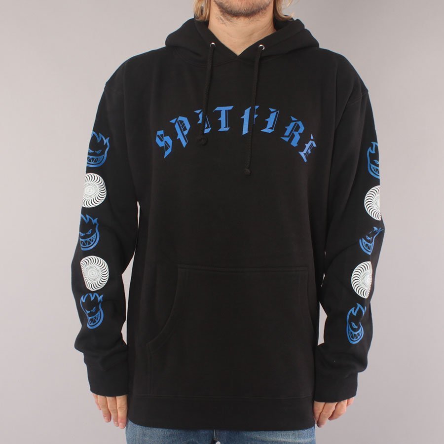 Spitfire Old E Youth Hoodie - Black/White/Blue