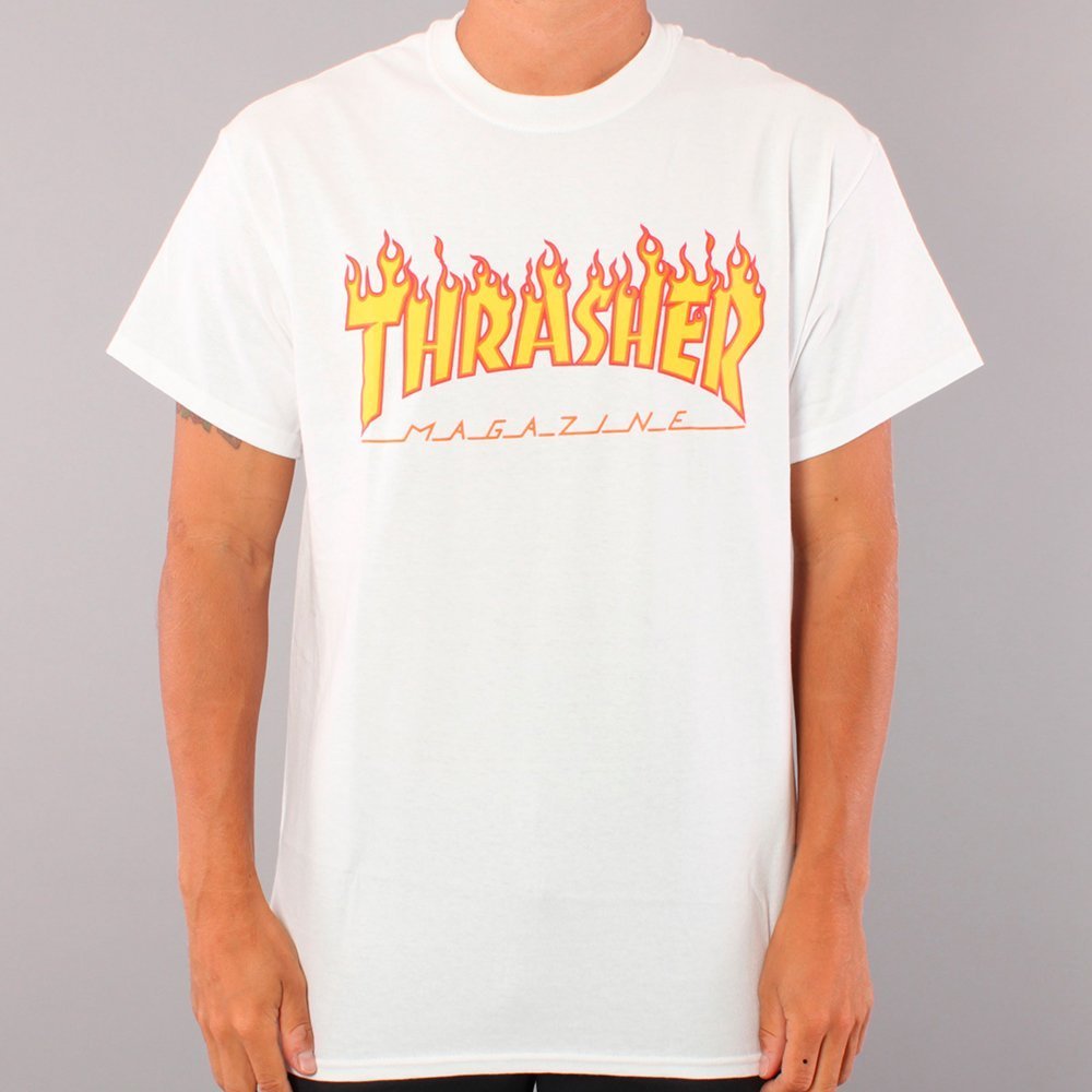 Thrasher Flame Logo T-shirt - White