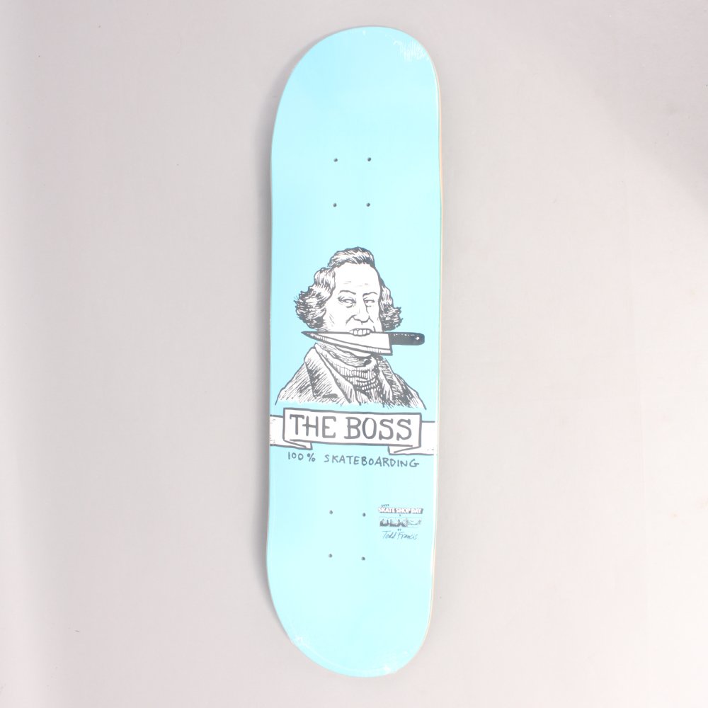 The Boss Shop x DLXSF x Todd Francis Sketchy Skateshop Deck - Light Blue