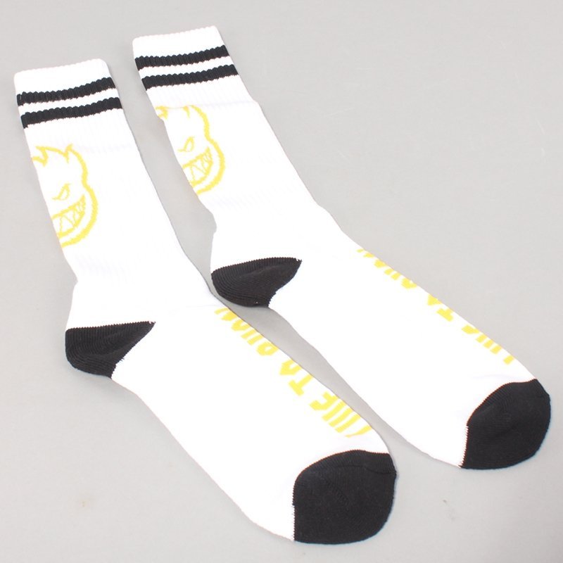 Spitfire Heads Up Socks - White/Black/Yellow