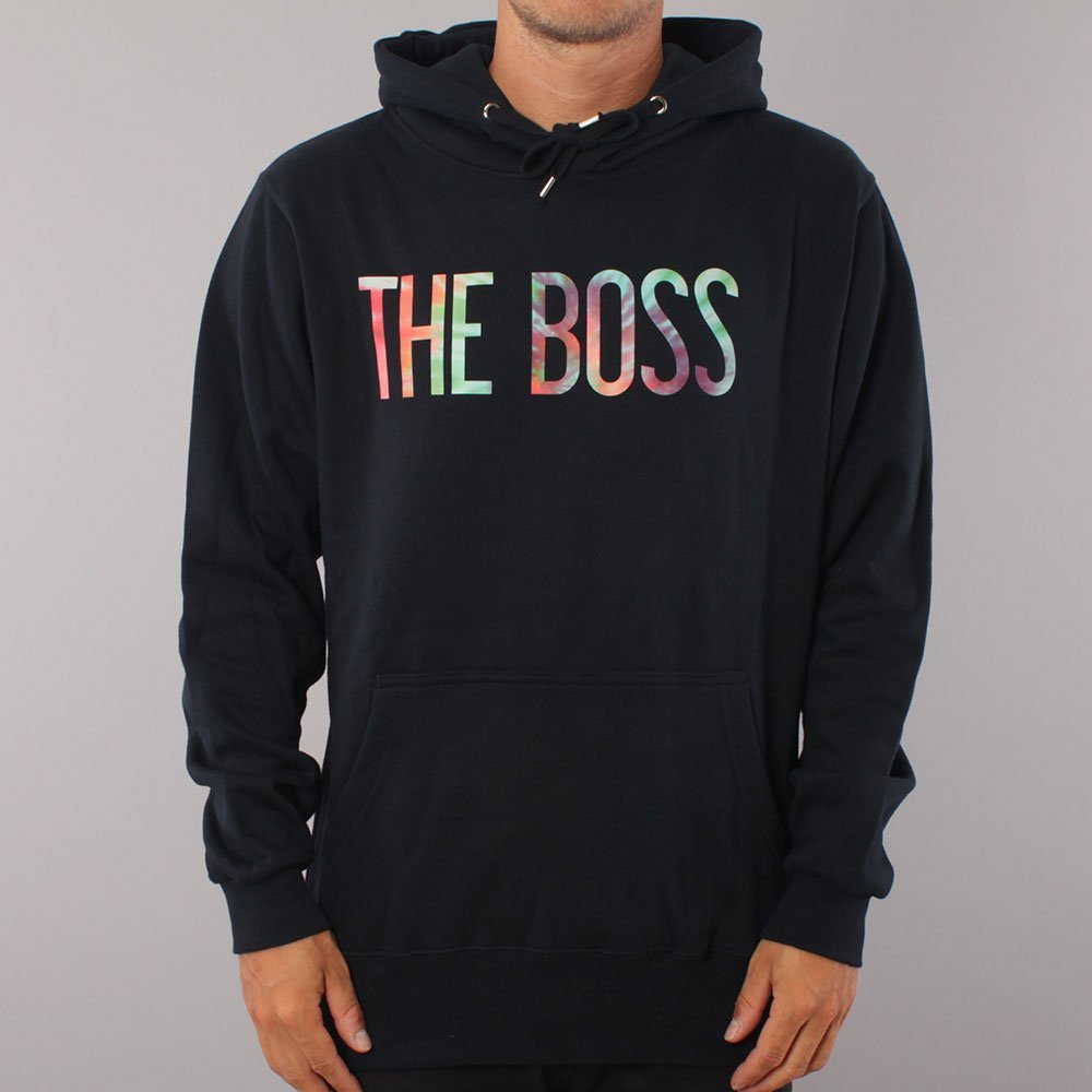 The Boss Tie Dye Logo Hood - Navy