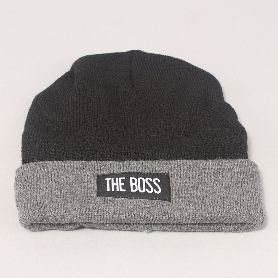 The Boss Logo Two Tone Beanie - Black/Grey